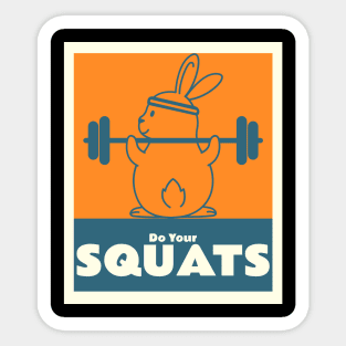 Do Your Squats Rabbit Sticker